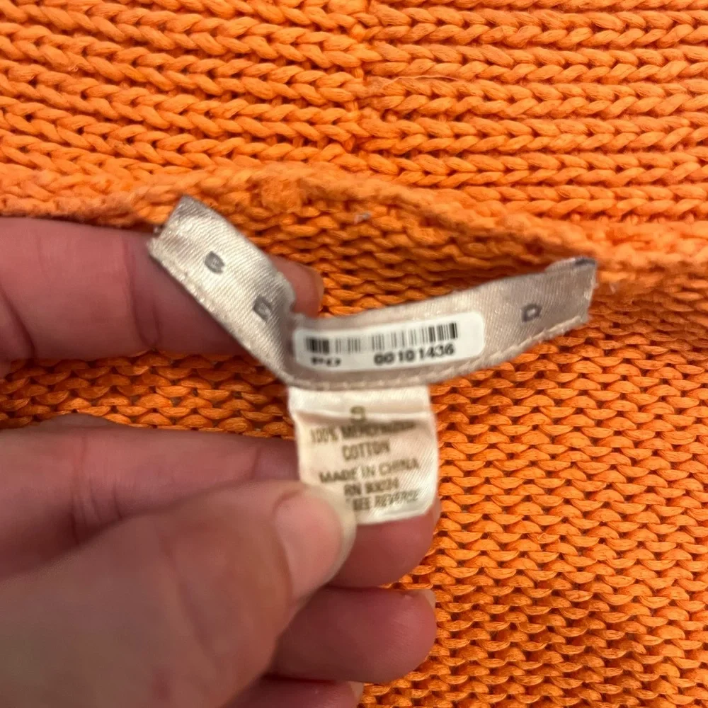 Vintage Belford orange sherbet cropped bolero style knit cardigan sweater. GUC!! - Picture 3 of 7